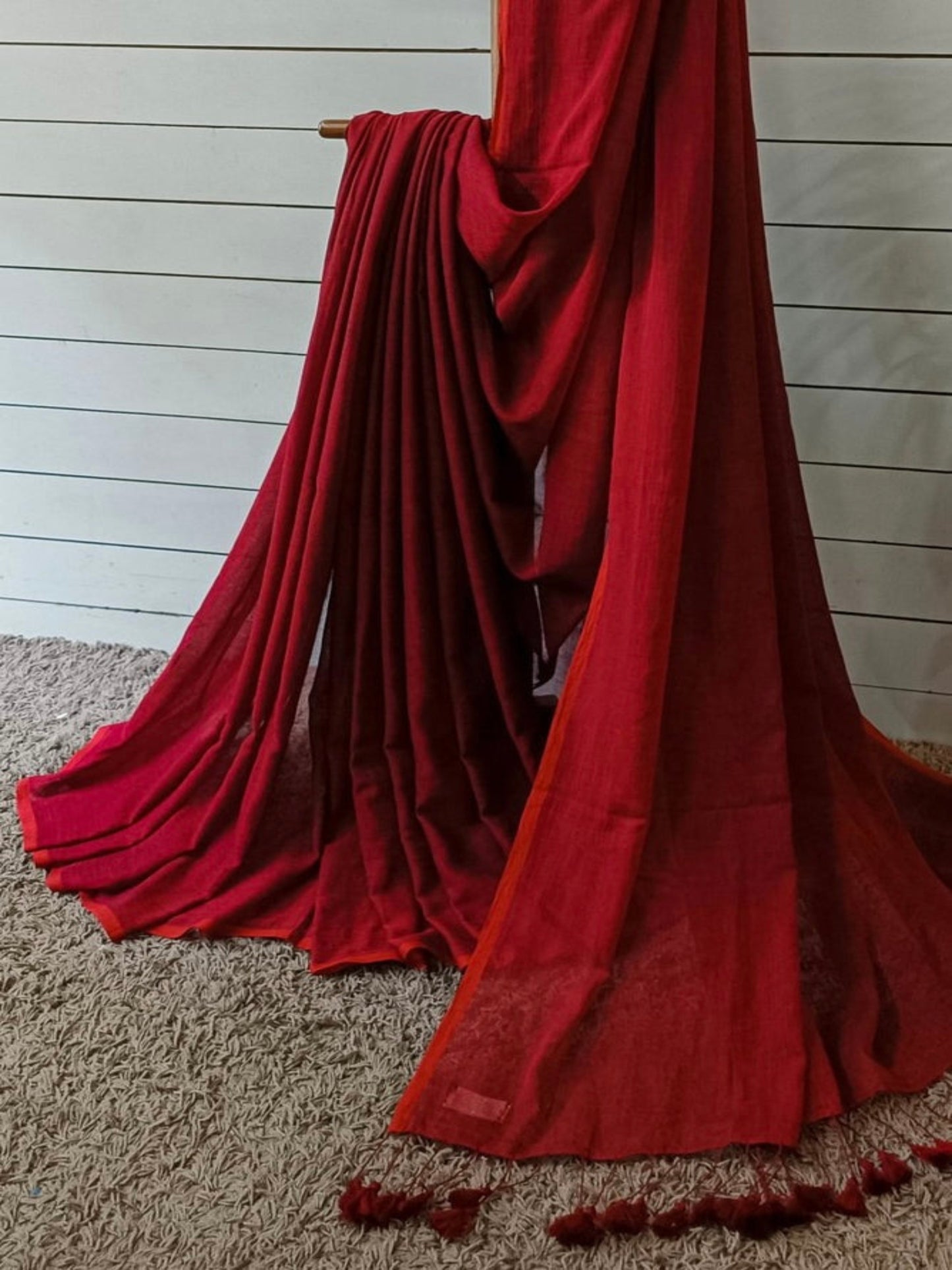 Classy Maroon Khadi Cotton Saree