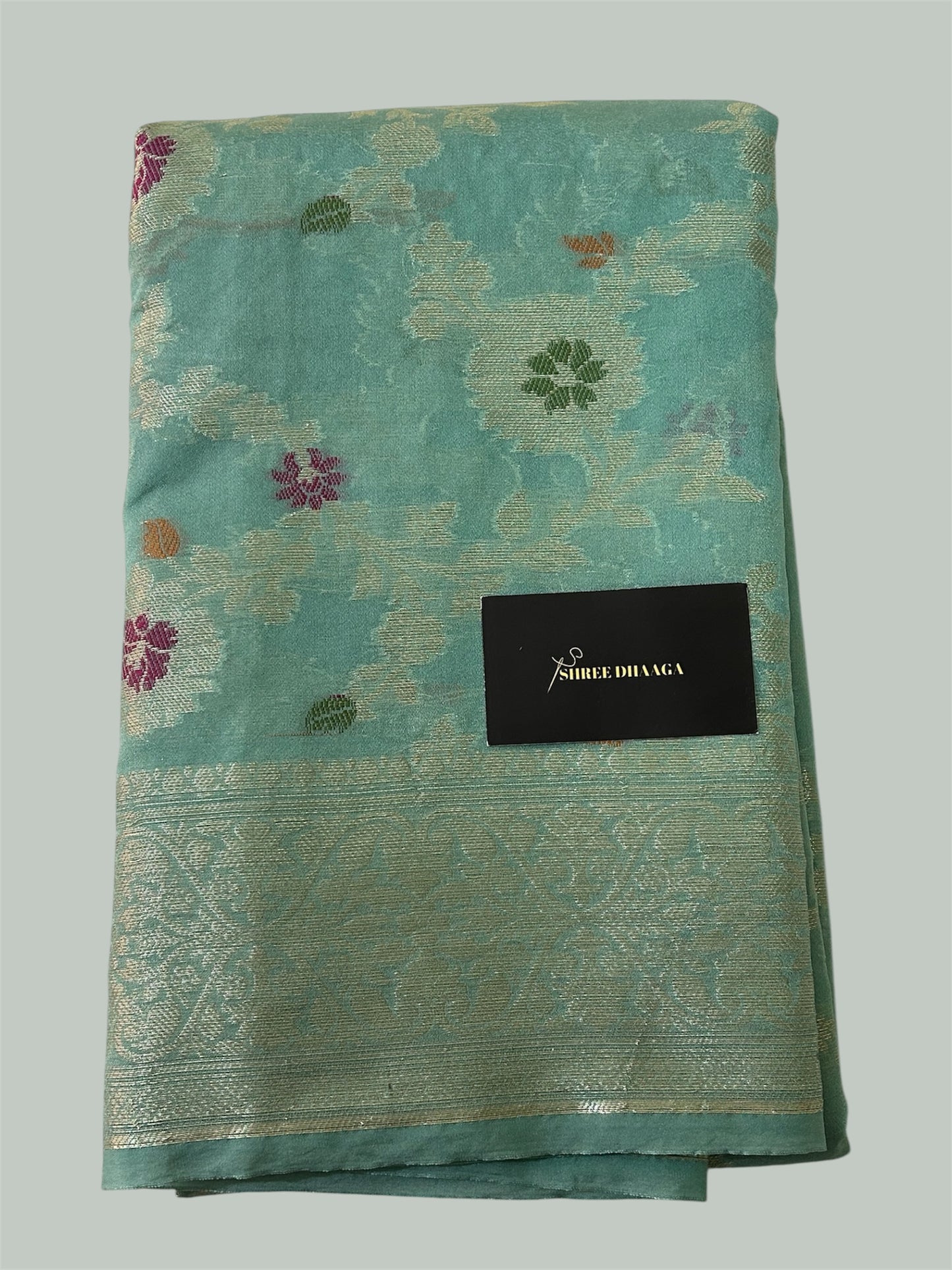 Rich Sea Green Pure Georgette Saree