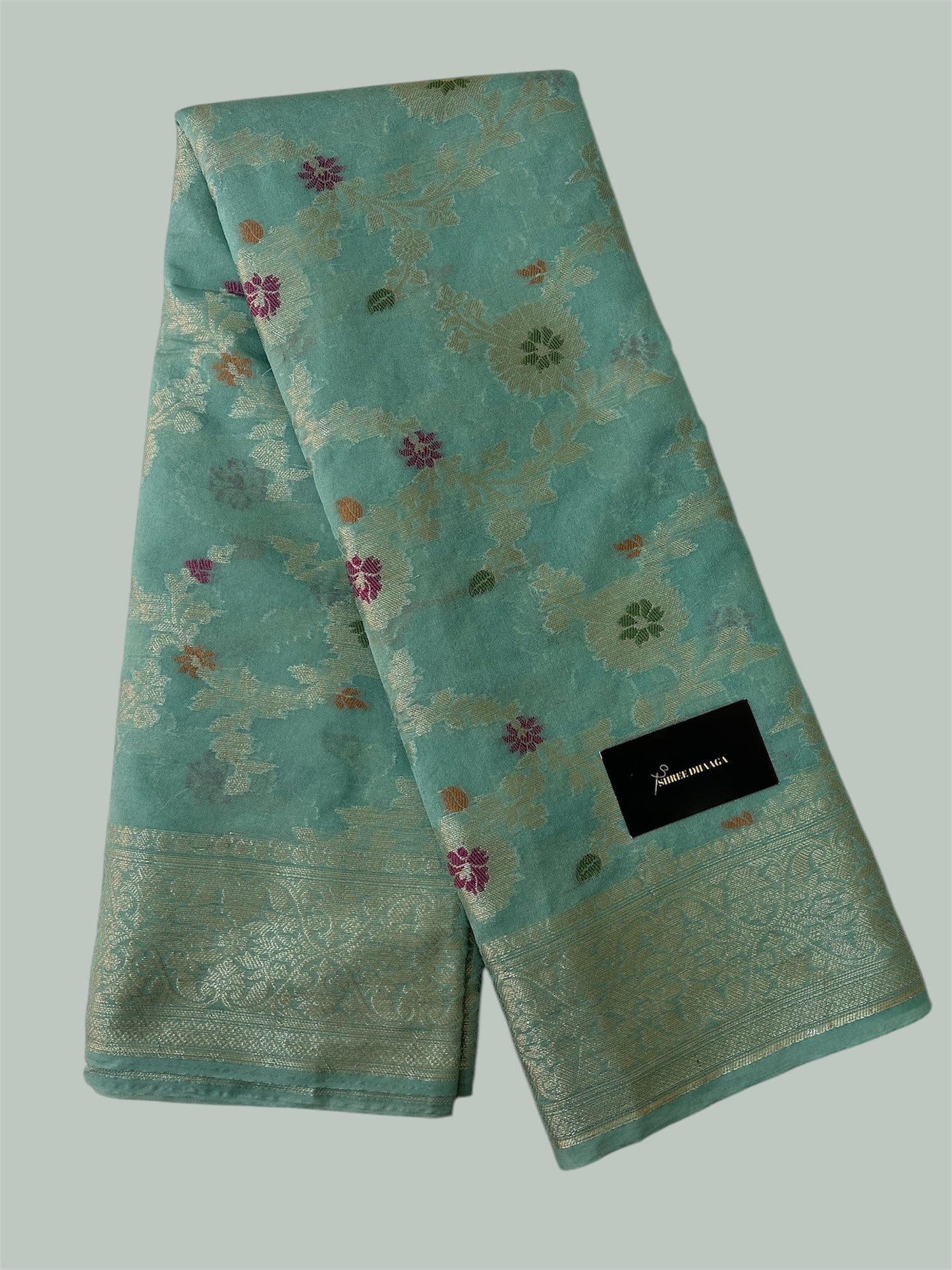 Rich Sea Green Pure Georgette Saree