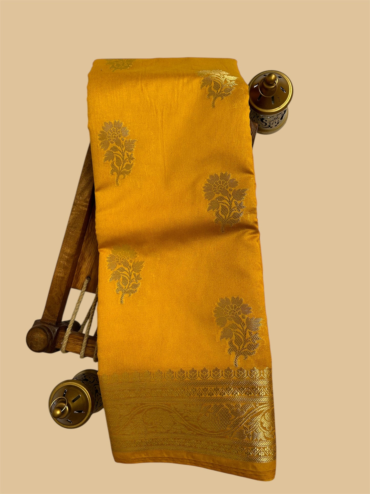 Yellow Banarasi Georgette Saree