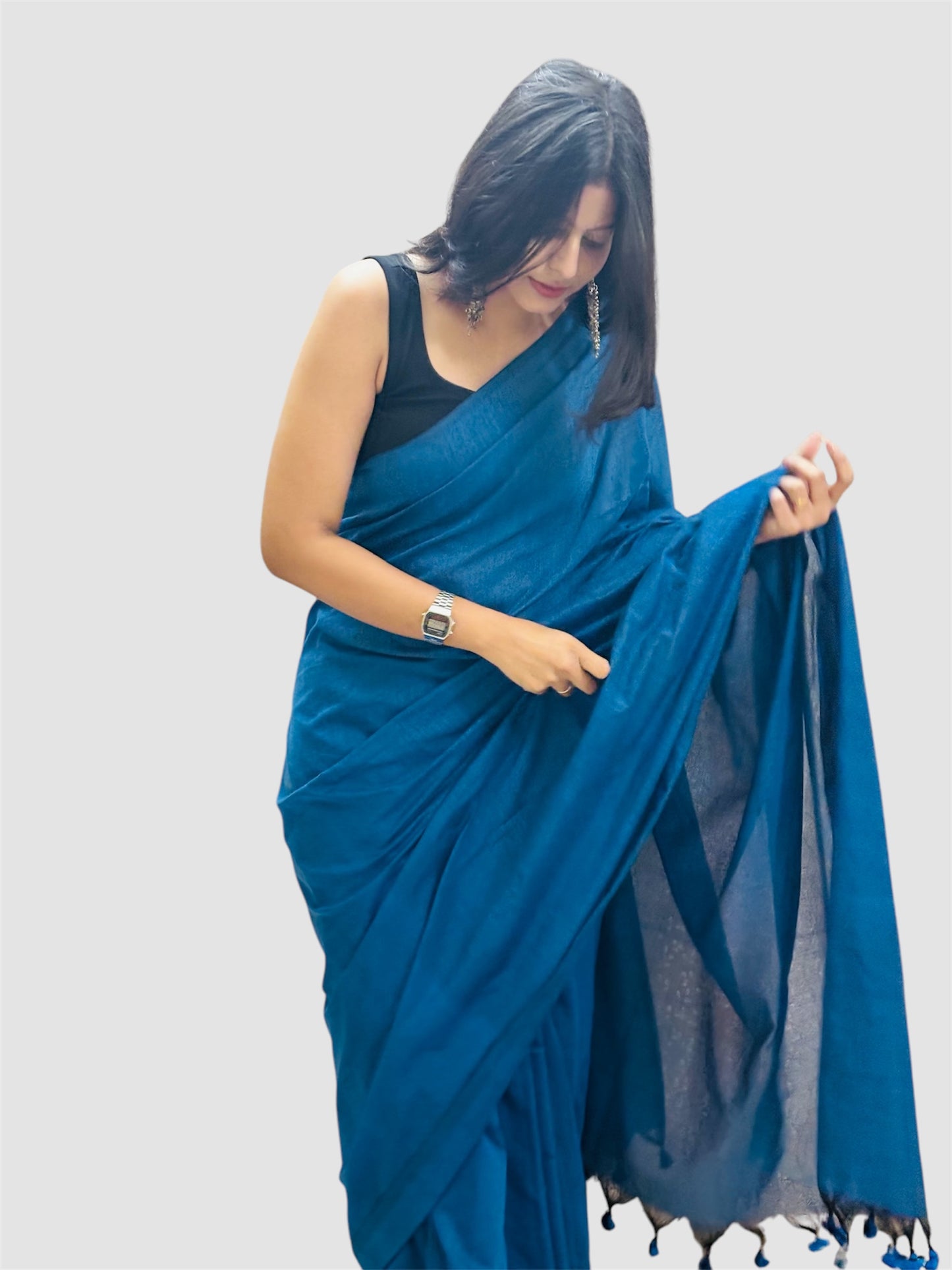 Plain Beautiful Khadi Cotton Saree