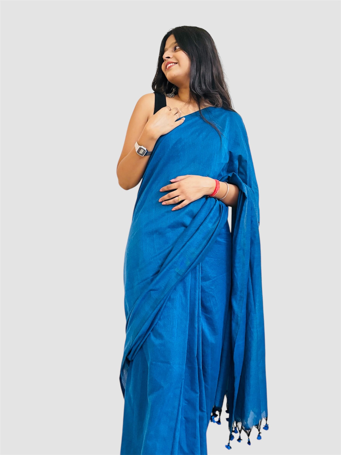 Plain Beautiful Khadi Cotton Saree