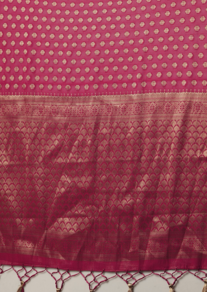 Glorious Pink Georgette Saree