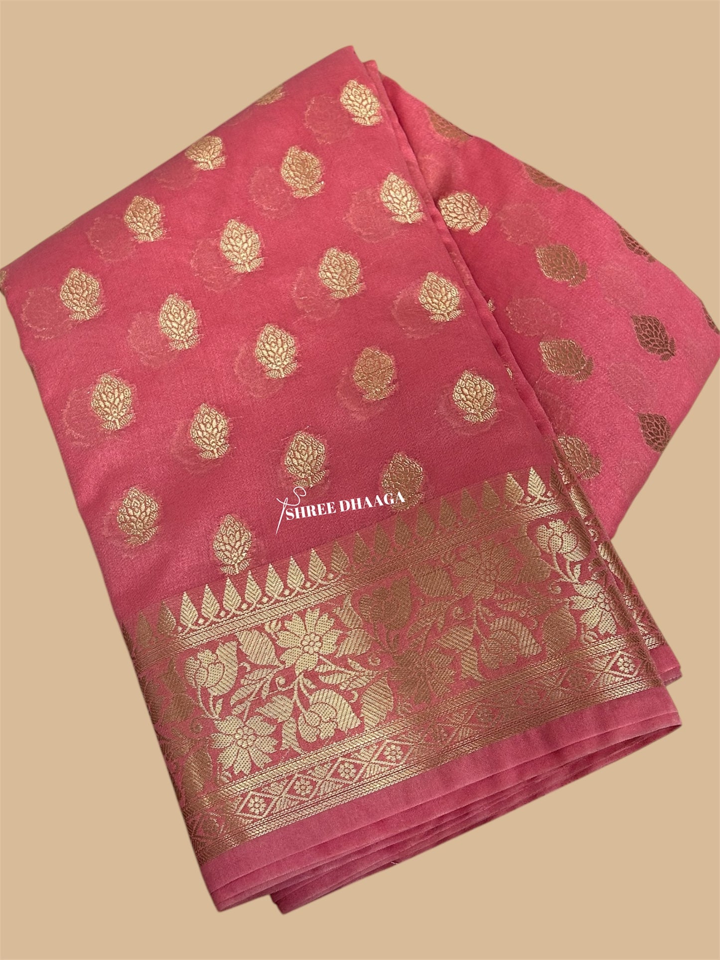 Light Pink Banarasi Butter Georgette Saree