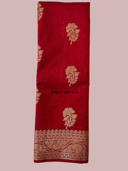 Red with Golden Border & Butta Saree