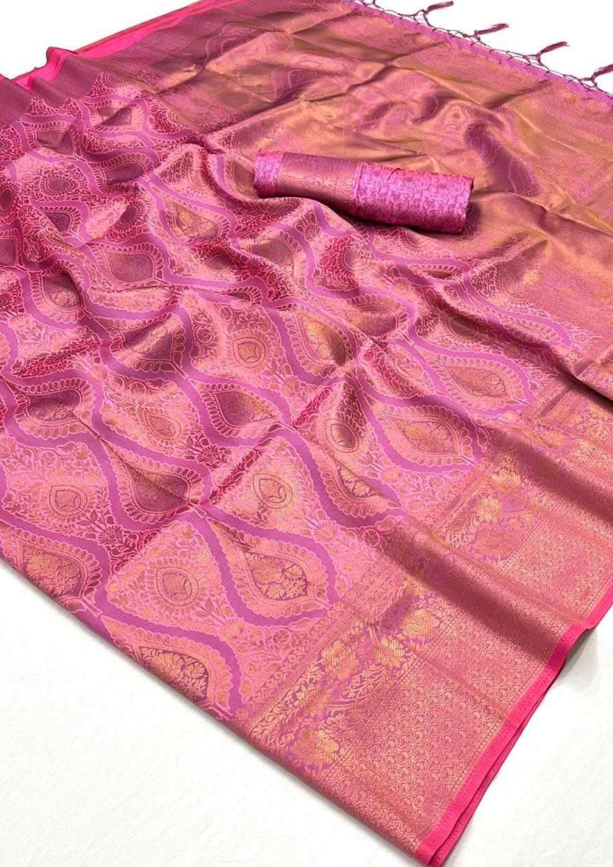 Pink Designer Party Wear Silk Saree