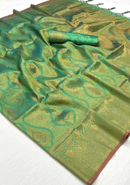 Green Designer Party Wear Silk Saree